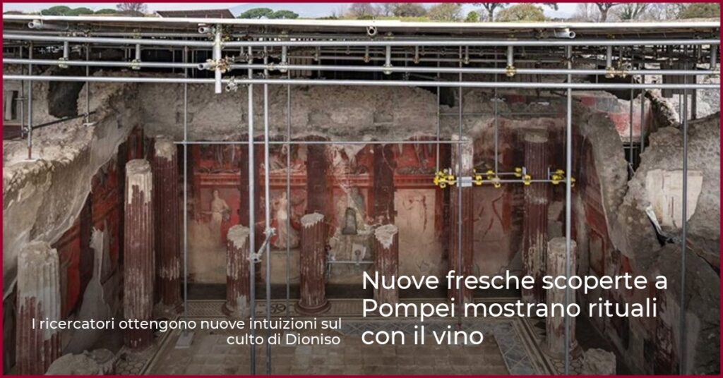 Nuove fresche scoperte a Pompei mostrano rituali con il vino