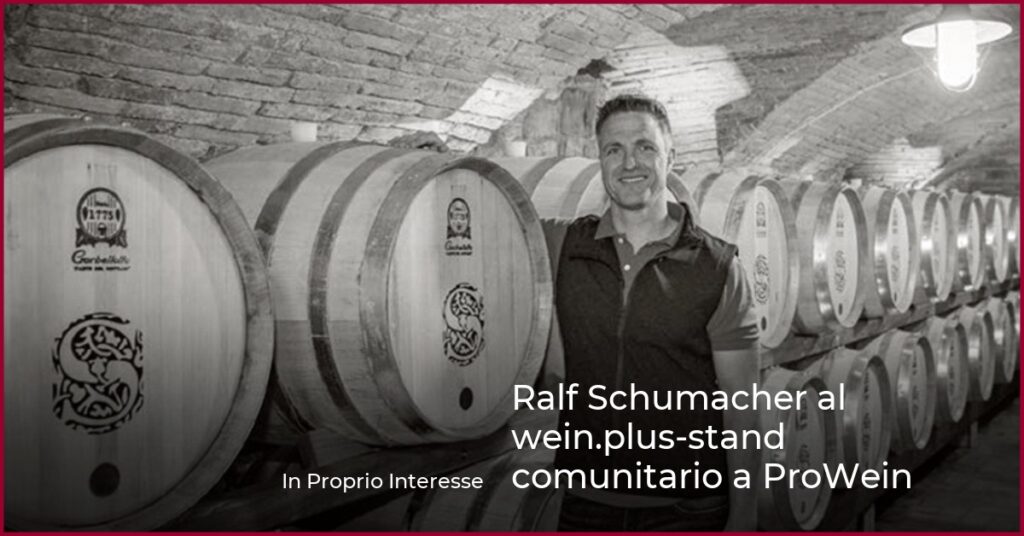 Ralf Schumacher al wein.plus-stand comunitario a ProWein