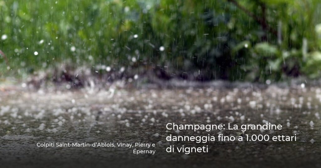 Champagne: La grandine danneggia fino a 1.000 ettari di vigneti