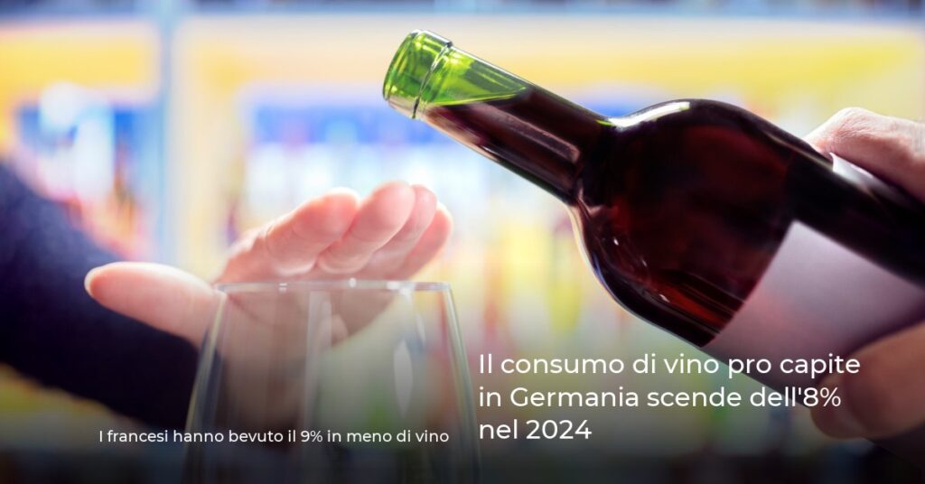 Il consumo di vino pro capite in Germania scende dell’8% nel 2024