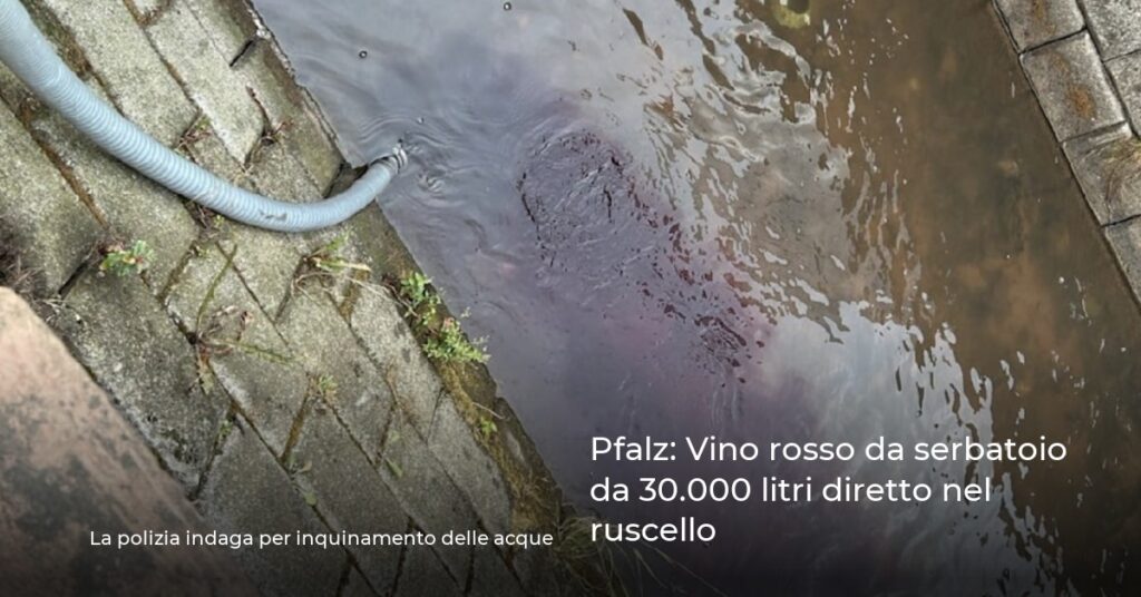 Pfalz: Vino rosso da serbatoio da 30.000 litri diretto nel ruscello