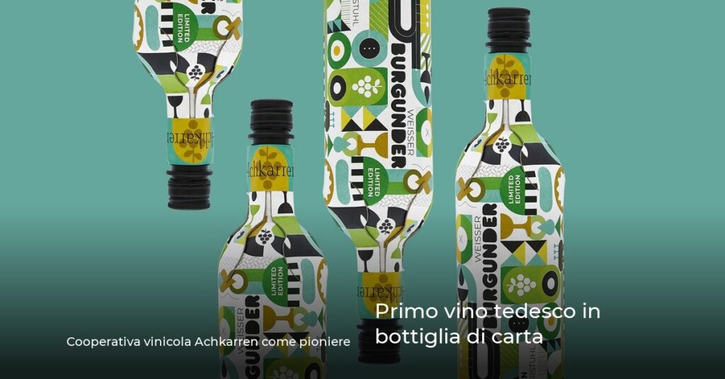 Primo vino tedesco in bottiglia di carta
