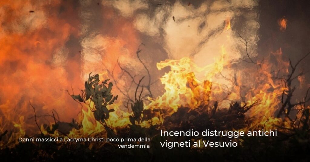 Incendio distrugge antichi vigneti al Vesuvio